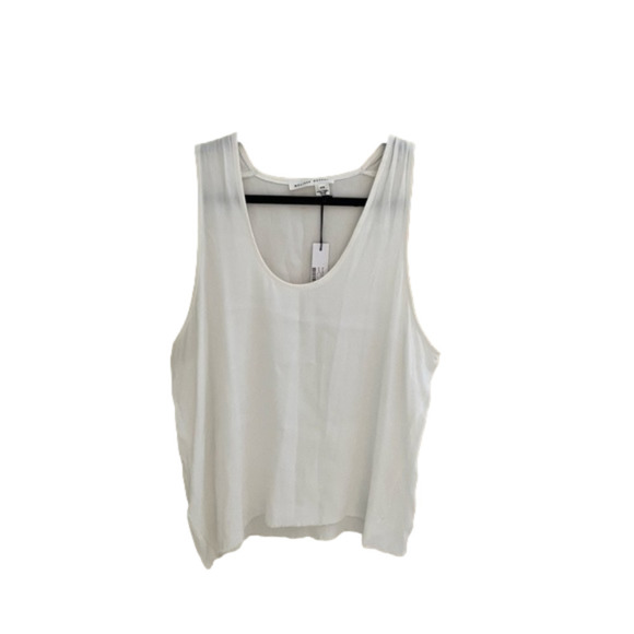 MELISSA Nepton Violet Raw Hem Cream Sleeveless Top, Size M - Picture 5 of 6